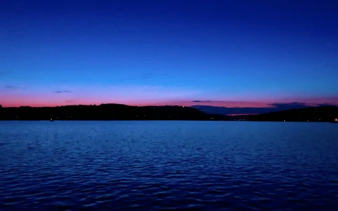 Sunset over Deep Creek Lake from the water